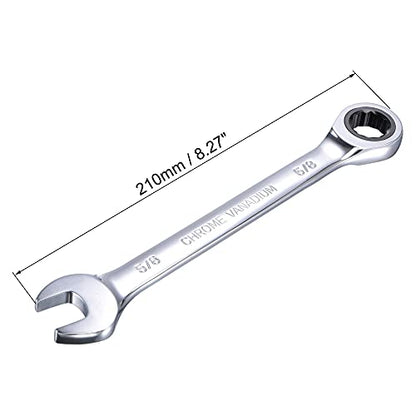 uxcell 5/8 Inch Ratcheting Combination Wrench SAE 72 Teeth 12 Point Ratchet Box Ended Spanner Tools, Cr-V - size: 5/8"