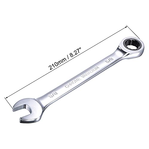 uxcell 5/8 Inch Ratcheting Combination Wrench SAE 72 Teeth 12 Point Ratchet Box Ended Spanner Tools, Cr-V - size: 5/8"
