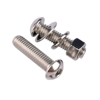 10 Sets 5/16-18 x 1-1/2" Button Head Socket Cap Bolts Screws, Hex Nuts, Flat & Lock Washers, 304 Stainless Steel 18-8 Fully Machine Thread, Silver - color: Silver, size: 5/16-18 x 1-1/2" (10 Sets)