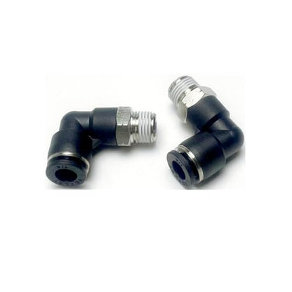 Pneumatic Elbow Push to Connect Fitting 1/4 Inch Tube OD x 1/8 NPT Male Thread,90 Degree Elbow Pneumatic Tube Connector PL1/4-N1(Pack of 10) - color: Black, size: 1/4'' OD x 1/8 NPT