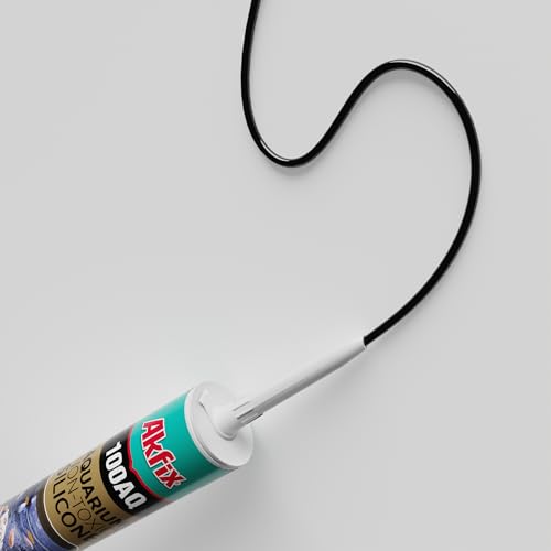 Akfix 100AQ Aquarium Sealant Black (1x10.1 fl. oz.) – 100% Waterproof, Fish-Safe, High-Speed Curing and Strong Adhesion, Non-Toxic Glass Adhesive for Aquarium Repair | Black, 1 Pack - color: Black, size: 1 Pack