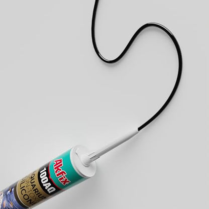 Akfix 100AQ Aquarium Sealant Black (1x10.1 fl. oz.) – 100% Waterproof, Fish-Safe, High-Speed Curing and Strong Adhesion, Non-Toxic Glass Adhesive for Aquarium Repair | Black, 1 Pack - color: Black, size: 1 Pack