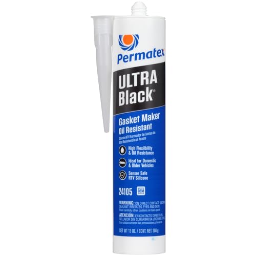 Permatex 24105 Ultra Black Maximum Oil Resistance RTV Silicone Gasket Maker, 10.6 oz. Cartridge - size: 13 Fl. Oz., style: Ultra Black