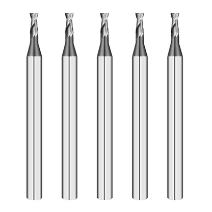 3/32" Tungsten Carbide Square End Mill 2 Flute Micro Grain Milling Bits Set,AlTiN Coating,for Milling Alloy Steels,Cast Iron,Carbon Steel(5PCS) - size: 3/32 in