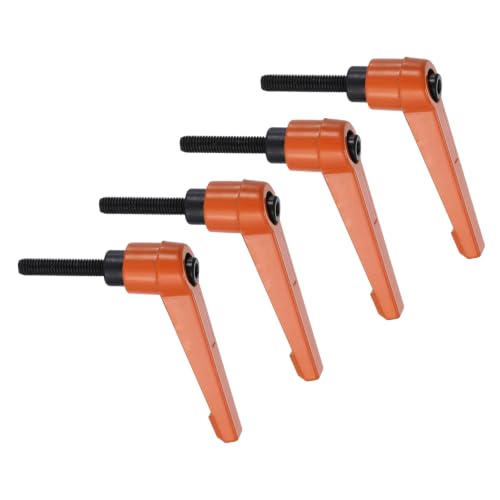 uxcell Clamping Lever Handles for Lathe, M5x25mm Male Thread Orange 4Pcs - size: M5x25mm