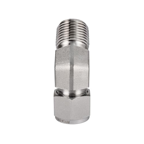 316 Stainless Steel Compression Tube Fitting 45 Degree Elbow 1/8" Tube OD x 1/8" Male NPT 10000 psi, SS-VM-FL2-NS2 - size: 1/8" OD x 1/8" MNPT