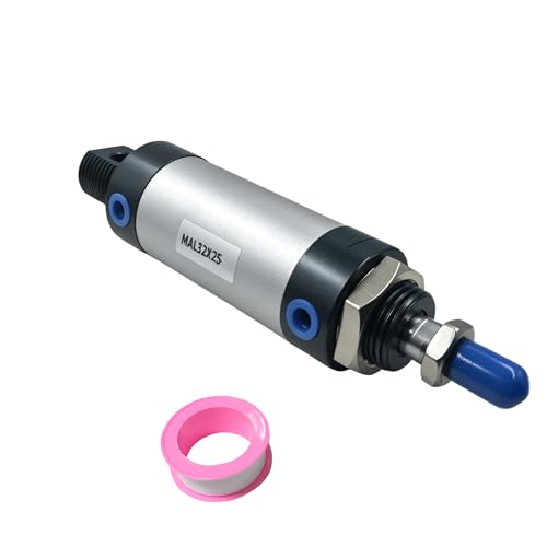 CG WEITENG Pneumatic Mini Pneumatic Cylinder MAL Single Rod Aluminum Double Acting Pneumatic Cylinder 32mm Bore 25mm Stroke(MAL32x25) - color: MAL-32 mm, size: 25 mm