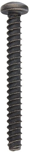 18-8 Stainless Steel Thread Rolling Screw for Plastic, Black Oxide Finish, Pan Head, Phillips Drive, #8-16 Thread Size, 1-1/2" Length (Pack of 25)