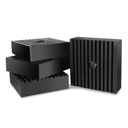 4" x 4" x 1" Shock Pad for Air Compressor or Equipment Solid Rubber,4 Pack