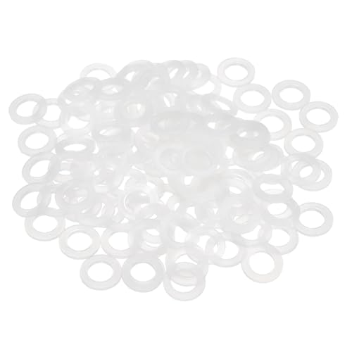 PATIKIL 125 Pcs Nylon Flat Washer M6 6mm ID 10mm OD 1mm THK White - color: White, size: 6mm x 10mm x 1mm