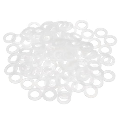 PATIKIL 125 Pcs Nylon Flat Washer M6 6mm ID 10mm OD 1mm THK White - color: White, size: 6mm x 10mm x 1mm
