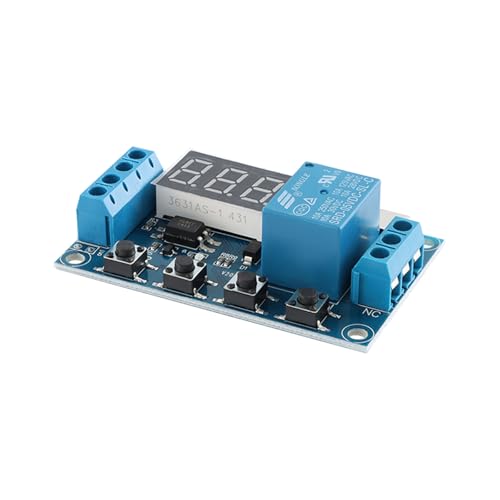DC 6-30V Timer Relay with LCD Display, 1 Channel Delay Controller Module, Type-C Interface, Power Off Cycle Timer