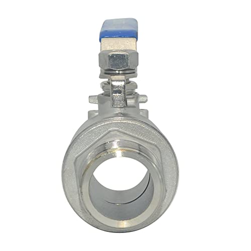 1Pcs 1-1/4 Inches Ball Valve - Full Port Heavy Duty Male NPT (MNPT) X Female NPT (FNPT) Thread with Long Handle Switch,Stainless Steel 304 for Water, Oil, and Gas,1000WOG - size: 1-1/4''