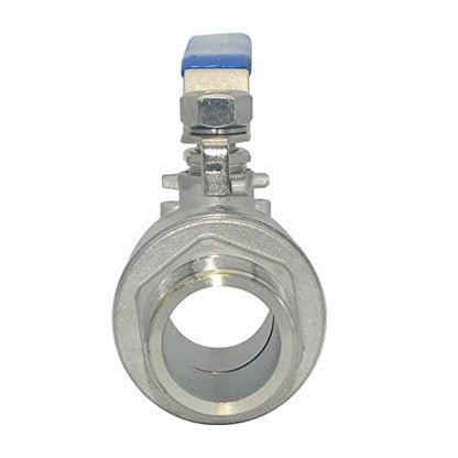 1Pcs 1-1/4 Inches Ball Valve - Full Port Heavy Duty Male NPT (MNPT) X Female NPT (FNPT) Thread with Long Handle Switch,Stainless Steel 304 for Water, Oil, and Gas,1000WOG - size: 1-1/4''