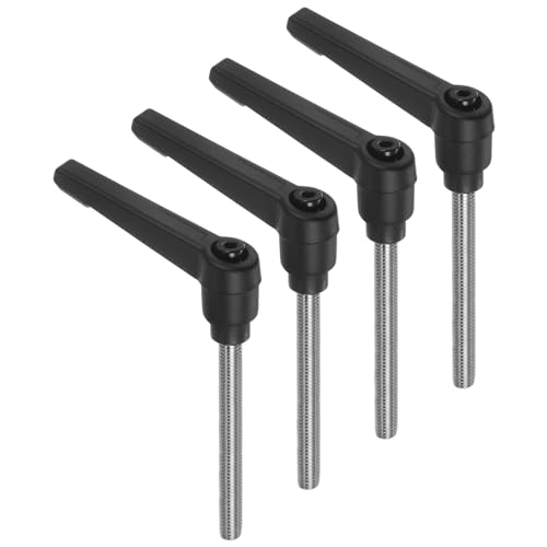 uxcell 4pcs Clamping Lever Handles, M6 x 70mm 304 Stainless Steel Threaded Male Stud, Adjustable Handles Locking Quick Release Ratchet Push Button Bolt Knobs, Black - size: M6 x 70mm