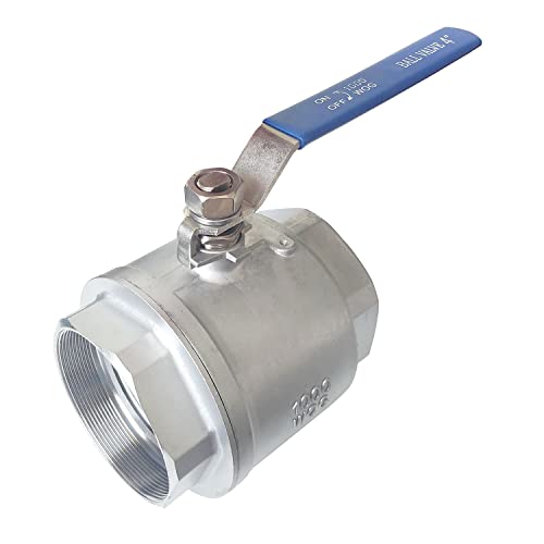 4" Full Port Ball Valves 316 Stainless Steel NPT Female Thread Ball Valve for Water, Oil, and Gas WOG 1000 - size: 4 Inch