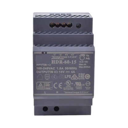 HDR-60-15 15V 4A 60W DIN Rail Power Supply for Industrial Control