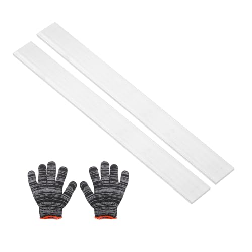 uxcell Square Aluminum Flat Bar with Gloves 0.08"x2"x14"/2x50x356mm 2Set - size: 0.08" x 2" x 14"/2 x 50 x 356mm