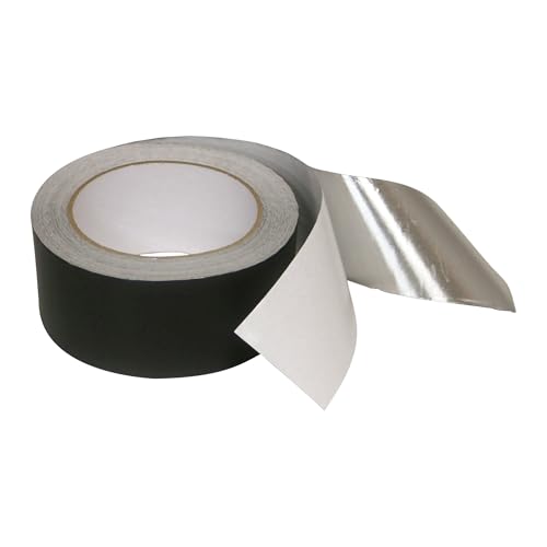 JVCC AF22-BLK Matte Black Aluminum Foil Tape – 2 mil Linered, Non-Reflective, 59 oz/in Adhesion, Flame Retardant, Light Control Aluminum Tape for Can Lights, Barn Doors & Production Sets