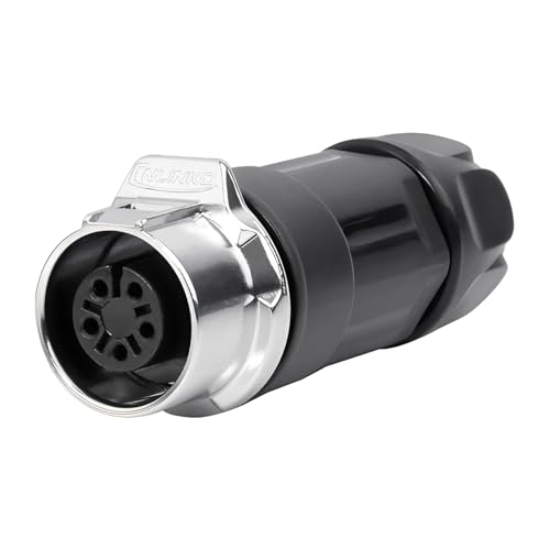 CNLINKO LP-12 5 Pin Connector IP68 Waterproof Circular Electrical Plug for Outdoor Equipment Solar Industrial Machinery DC 12V M12 2-8 Pin Male Plug and Female Plug (5-Pin) - size: 5-Pin, style: Metal-reinforced Kit