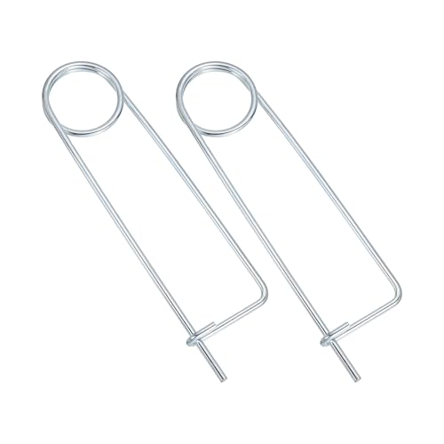 MECCANIXITY 2pcs Steel Brooch Cotter Pins, 0.24x11.85 Inch (6x301mm) Brooch Shape Cotter Safety Spring Pin, Quick Locking Fastener for Garden, Farm, Lawn, Rectangle - size: M6x301mm