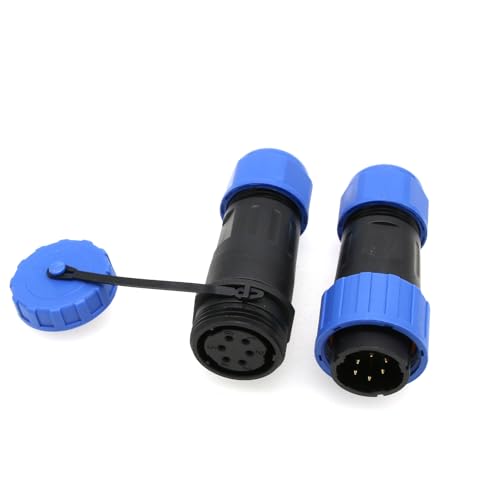 TY20 6 Pin 5A Waterproof Screw Terminal Connector, Male Female Bulkhead Plug Receptacle Quick-Disconnect for Electrical Power Outdoor Device - color: In-line Mount, size: 6 Pin 5A