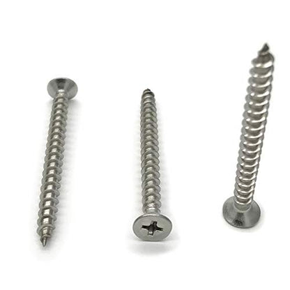 5 x 50mm Screw, Flat Head, Phillips Drive, Self Drilling, 304 Stainless Steel Drywall Wood Screws 50Pcs - size: 5 x 50mm