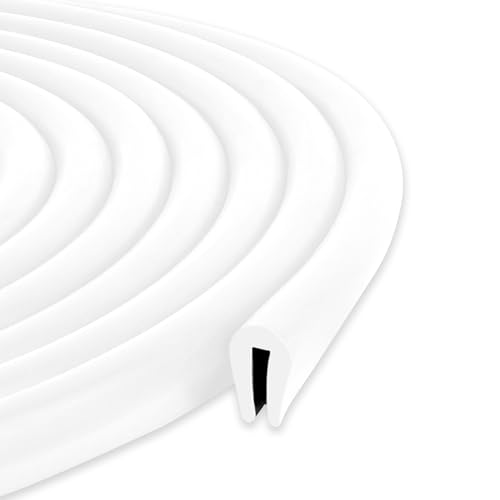 20ft(6000mm) 1/16"(1.5mm) U-05 White Rubber Edge Trim,U Channel - size: 1/16in 20ft white U-05