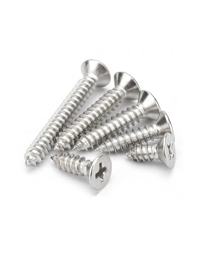 #4 x 3/4" (100 Pack) Flat Head Phillips Drive Screws Sheet Metal Self-Tapping Screws, 304 Stainless Steel Screw - size: #4 x 3/4"