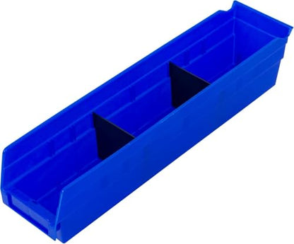 Akro-Mils 30128 Heavy Duty Plastic Shelf Bins, 18"x 4"x 4", Blue, 12-Pack - color: Blue