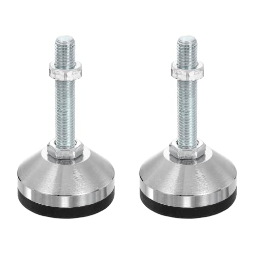 DTGN 4 Pcs M12 Carbon Steel Leveling Feet 2.36" Dia Base 3.7" Length - size: M12x2.36"Dia. x3.7" Length