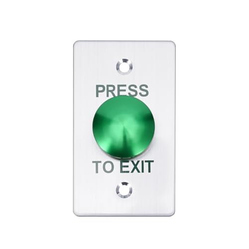 Push to Exit Button，12V DC Push to Exit Switch with LED Light, IP67 Waterproof,NC/NO/COM Outputs, Surface Mount Request-to-Exit Device for Access Control Systems (86X50-C) - color: 86X50-C