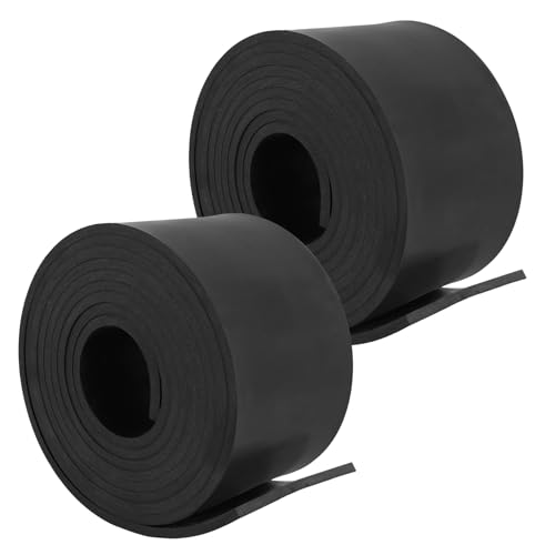 CYEAH 2 Rolls Rubber Sheet, 1/4" Thick X 4" Wide X 10' Long Solid Rubber Strips Roll PadInsulation, Rubbers Rolls for Gaskets DIY Material, Supports, Leveling, Sealing, Bumpers, Abrasion, Flooring