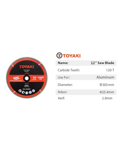 12-Inch Miter Saw Blade, 120-Tooth TCG for Cutting Aluminum - size: 12"_120T_arbor(25.4mm)