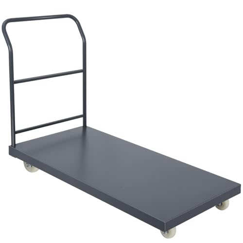 Heavy Duty Platform Truck, 60"x30" Flatbed Cart, 2000 lbs Capacity Steel Flat Dolly with Swivel Wheels, Industrial Utility Push Cart for Warehouse, Luggage, and Moving