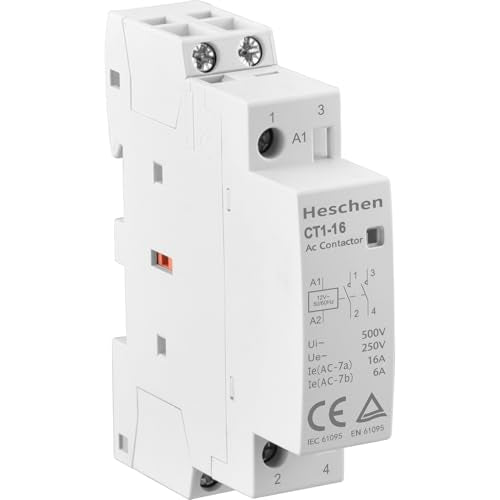 Heschen 16A 2 Pole Modular AC Contactor 2NO 12V AC Coil - color: 12V AC Coil, size: 16 Amp