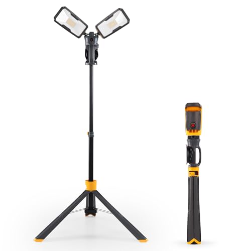 LUTEC Upgraded 6290Max 11000 Lumen 92W Dimmable LED Work Light with Stand - color: Black-Max-11000LM
