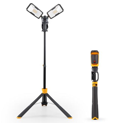 LUTEC Upgraded 6290Max 11000 Lumen 92W Dimmable LED Work Light with Stand - color: Black-Max-11000LM