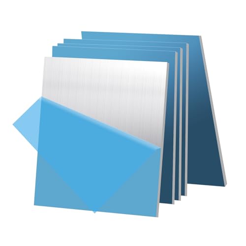 5PCS 6061 Aluminum Sheet Metal 1/4" x 4" x 6", Aluminum Plates Covered with Protective Film, Heat Treatable Aluminum Flat Bar for DIY Craft, Industry - size: 1/4", style: 4" × 6", 5Pcs