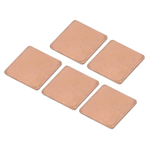MECCANIXITY Heatsink Copper Sheet Shim, 1mm Thickness 15 x 15mm Pad with Thermal Conductive Adhesive Tape for Desktop Computer CPU Cooling Patch 5 Set - size: 1mm