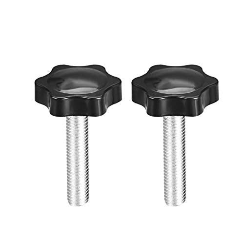 uxcell 2pcs 38mm Dia Plum Hex Shaped Grips Star Knob M10 x 50mm Male Thread - size: M10x50mm