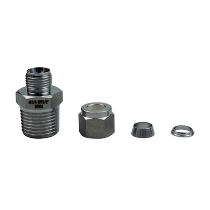 Compression Fitting 3/8" Tube OD x 1/2" NPT Male Straight Adapter Connect