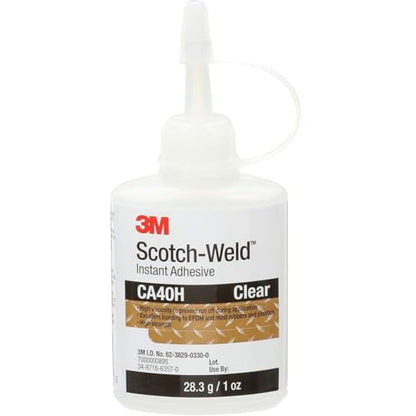 3M Scotch-Weld Instant Adhesive CA40H, Clear, 29.57 mL (1 fl oz), 1 Bottle - size: 1 fl oz