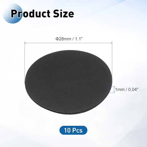 PATIKIL Rubber Solid Discs Washers 28mm OD x 1mm Thick 10 PCS - size: 28mm x 1mm