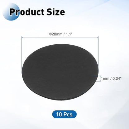 PATIKIL Rubber Solid Discs Washers 28mm OD x 1mm Thick 10 PCS - size: 28mm x 1mm