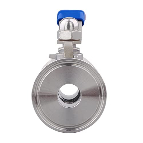 DERNORD 1.5" Tri-Clamp Ball Valve Stainless Steel 304,PTFE Lined. (3/4 inch Tube OD) - size: 3/4 inch Tube OD