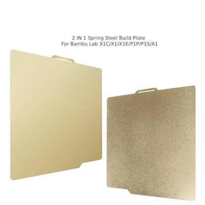 IdeaFormer Double Sided Smooth+Textured PEI Sheet 257x257mm, P2S P1S X2D PEI Spring Steel Build Plate for Bambu Lab X2D X1 X1C X1E P1P P1S P2S A1 3D Printer - color: Smooth PEI+Textured PEI