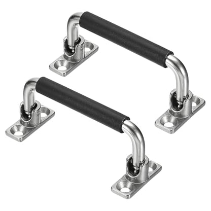 uxcell 2Pcs 304 Stainless Steel Folding Pull Handle (Hole Distance 4") - size: 4 Inch