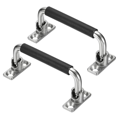 uxcell 2Pcs 304 Stainless Steel Folding Pull Handle (Hole Distance 4") - size: 4 Inch