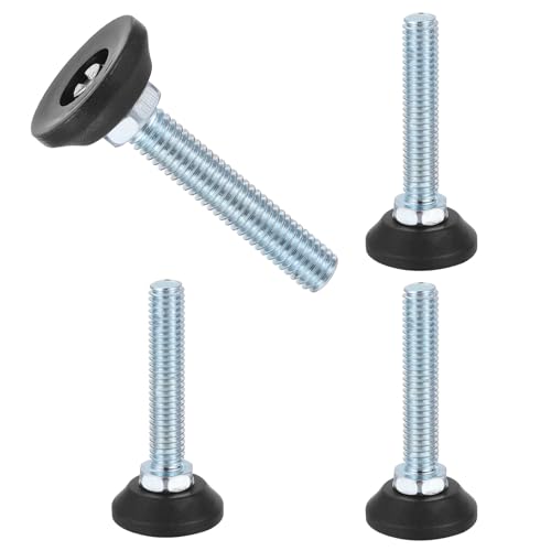 uxcell 3/8"-16 Thread Furniture Feet Levelers, 4Pcs 50mm l Adjustable Furniture Feet Screw in Threaded Leveling Leg Screw on Chair Foot Glides Leveling for Table Chair Cabinet Black - size: 3/8"-16 50mm
